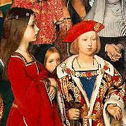 Richard Burchett Erasmus of Rotterdam visiting the children of Henry VII at Eltham Palace in 1499 and presenting Prince Henry with a written tribute. oil